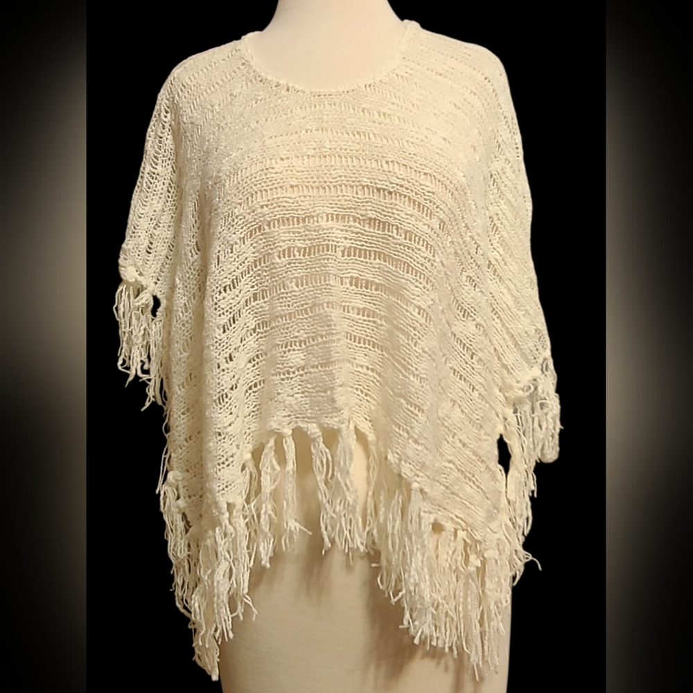 Limited Too Cream Fringed Sweater